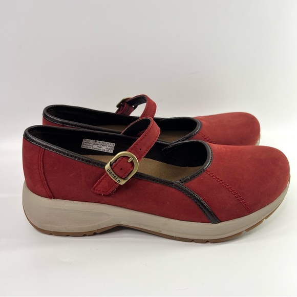 Dansko Steffi Mary Jane Platform Shoes Red Leather Size 38 - Picture 8 of 15
